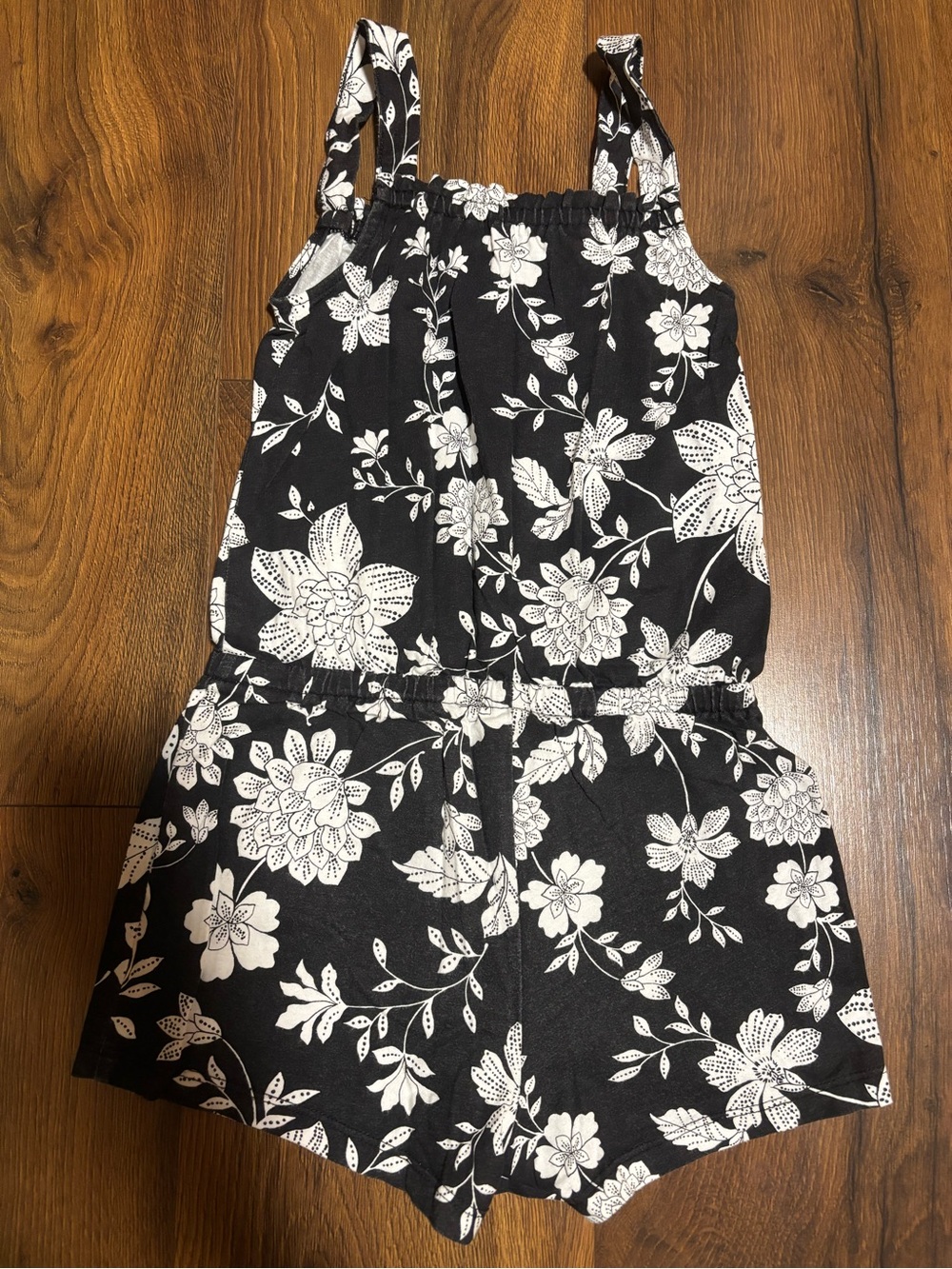 The Children’s Place Girls’ Sleeveless Floral Romper - Black 5/6 - Picture 2 of 2